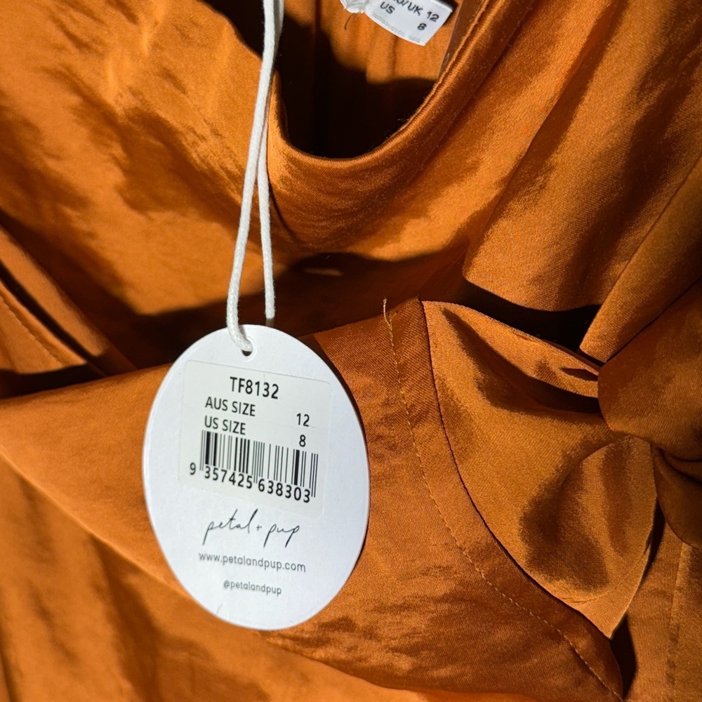 🌼NWT | Sz 8 | Petal & Pup Asymmetrical Burnt Orange Skirt Flowy Costal Cowgirl - Picture 2 of 3